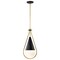 Nuvo Admiral 1-Light Pendant 6 in. Matte Black and Natural Brass White Opal Glass 60/7902 - alternate 4